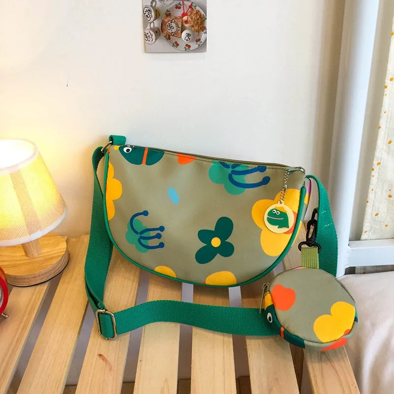 Trendy Nylon Canvas Crossbody Bag