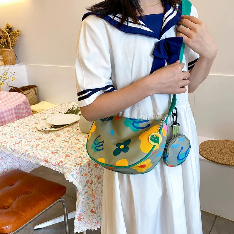 Trendy Nylon Canvas Crossbody Bag