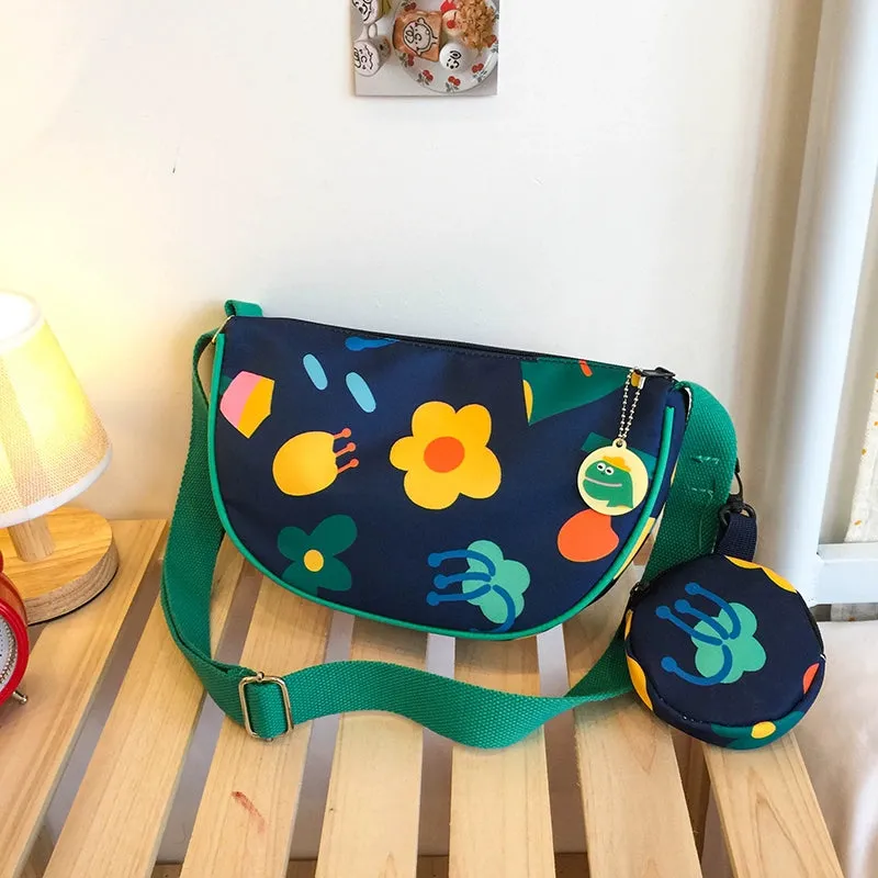 Trendy Nylon Canvas Crossbody Bag