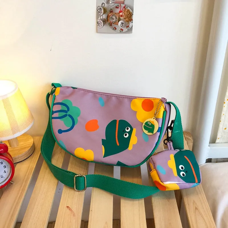 Trendy Nylon Canvas Crossbody Bag
