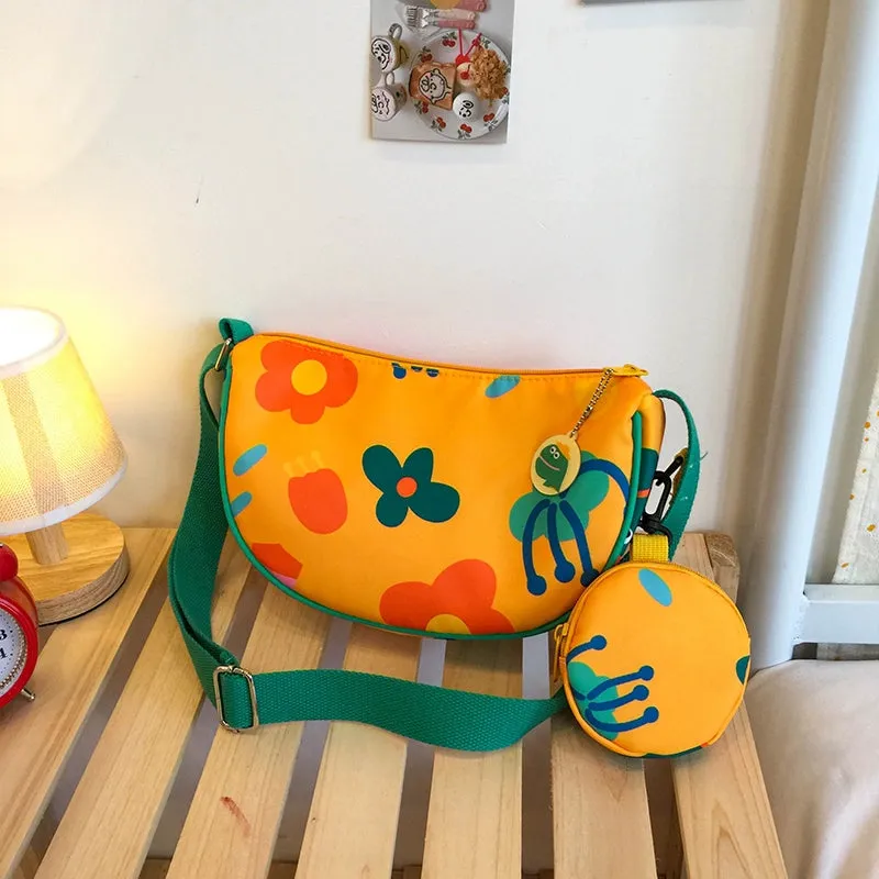 Trendy Nylon Canvas Crossbody Bag