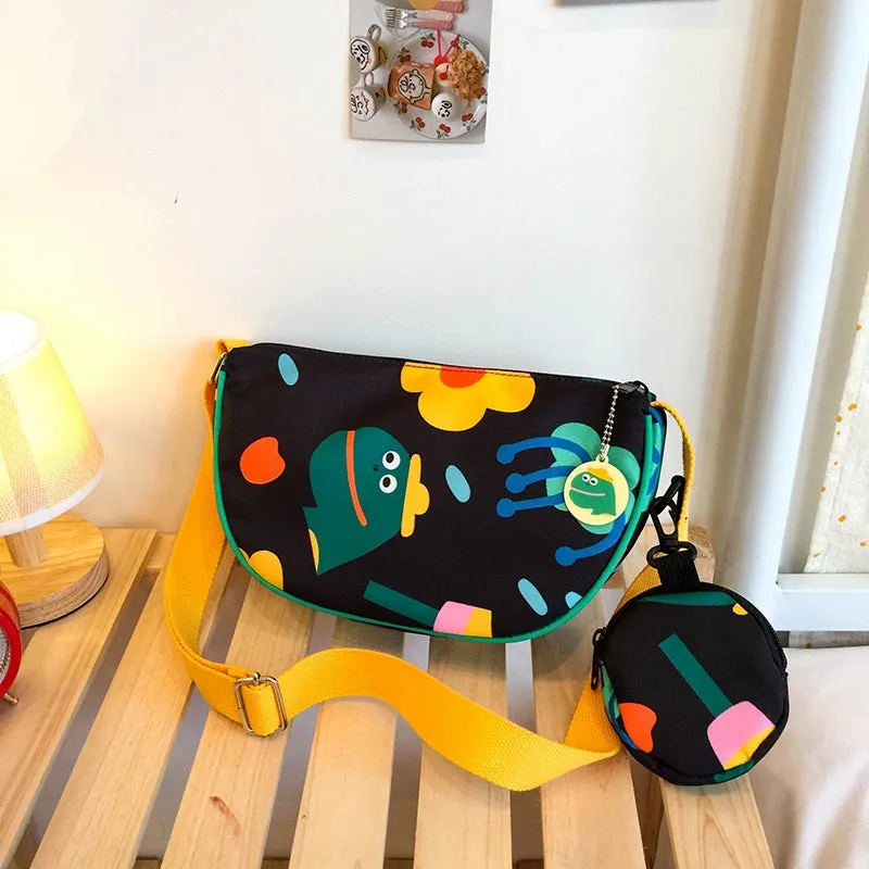 Trendy Nylon Canvas Crossbody Bag