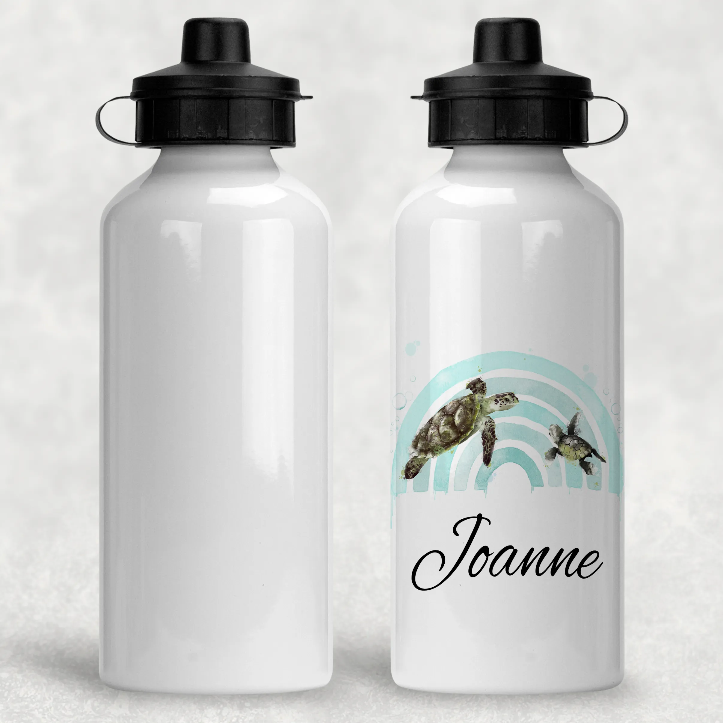 Turtle Rainbow Personalised Aluminium Water Bottle 400/600ml