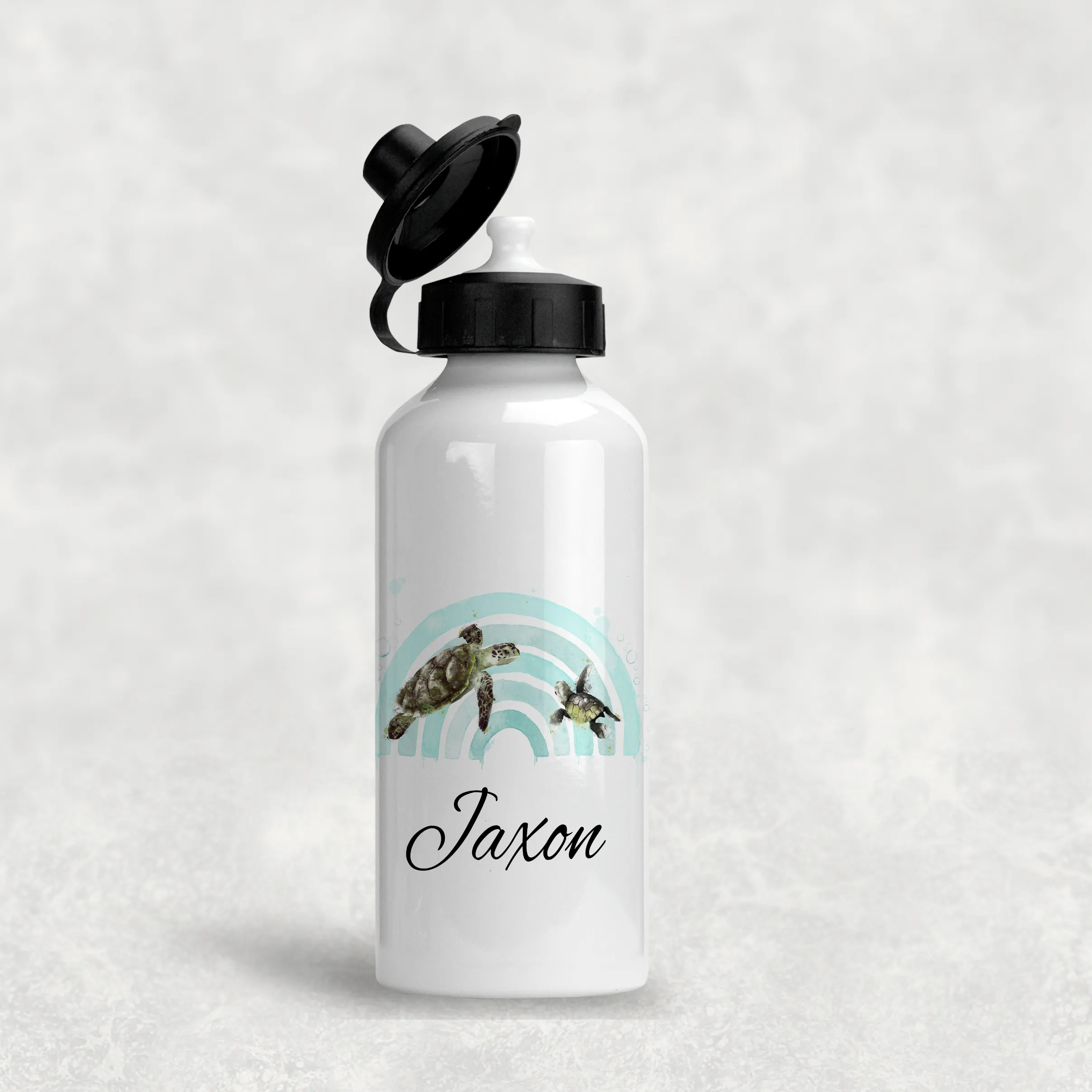 Turtle Rainbow Personalised Aluminium Water Bottle 400/600ml