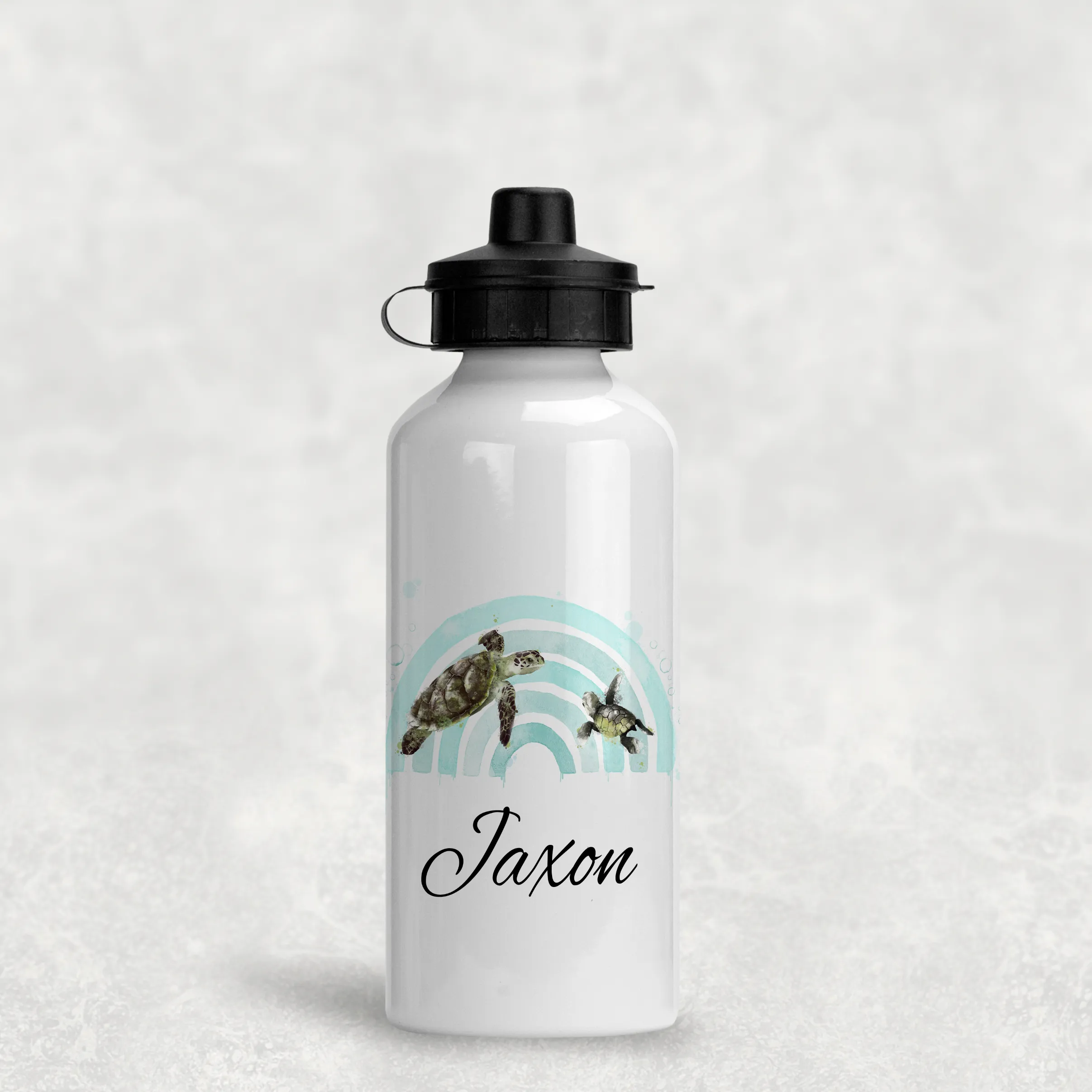 Turtle Rainbow Personalised Aluminium Water Bottle 400/600ml