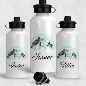 Turtle Rainbow Personalised Aluminium Water Bottle 400/600ml