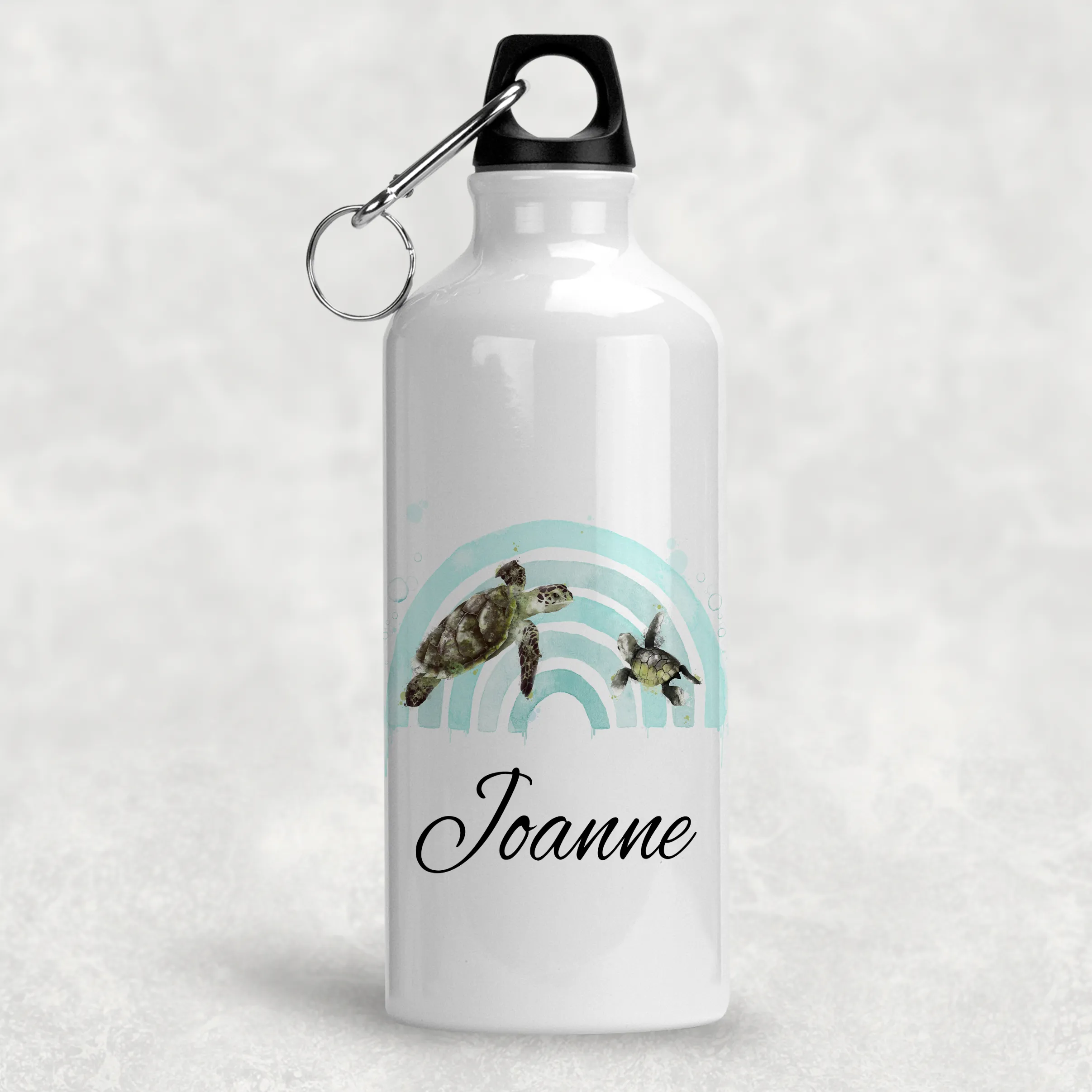 Turtle Rainbow Personalised Aluminium Water Bottle 400/600ml