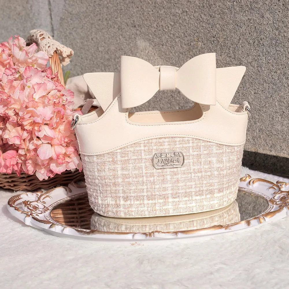 Uniwim French Elegant Style Girls Bag Cosplay Gentle Idyllic Style Grid Sweet Lolita  Bowknot  Zipper Letters  Handbag  Shoulder