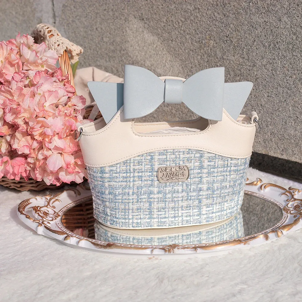 Uniwim French Elegant Style Girls Bag Cosplay Gentle Idyllic Style Grid Sweet Lolita  Bowknot  Zipper Letters  Handbag  Shoulder