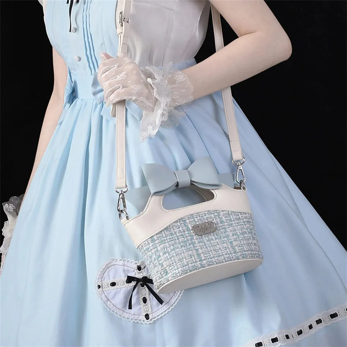 Uniwim French Elegant Style Girls Bag Cosplay Gentle Idyllic Style Grid Sweet Lolita  Bowknot  Zipper Letters  Handbag  Shoulder