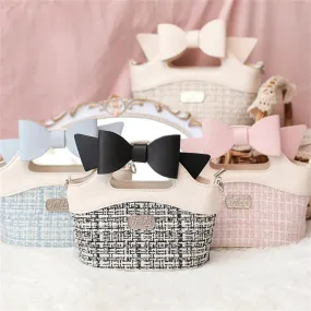 Uniwim French Elegant Style Girls Bag Cosplay Gentle Idyllic Style Grid Sweet Lolita  Bowknot  Zipper Letters  Handbag  Shoulder