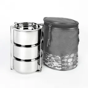 USHA SHRIRAM Insulated Stainless Steel Lunch Box with Bag Bottle(950ml) Combo| Insulation For Hot & Cold Food Beverage | Gift Set | Stackable & Leak Proof | Lunch Box for Kids & Adults | Easy to Carry (Tiffin Box - 950ml Copper Bottle)