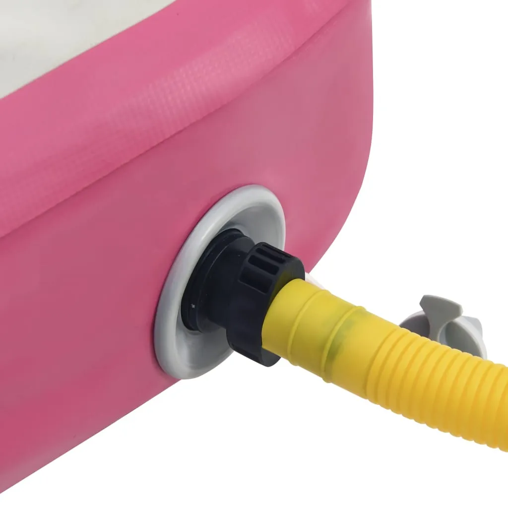 vidaXL Inflatable Gymnastics Mat with Pump 300x100x20 cm PVC Pink