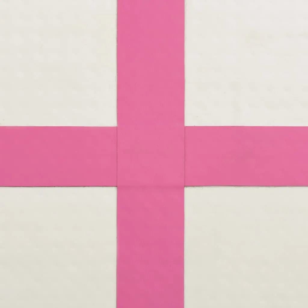 vidaXL Inflatable Gymnastics Mat with Pump 300x100x20 cm PVC Pink