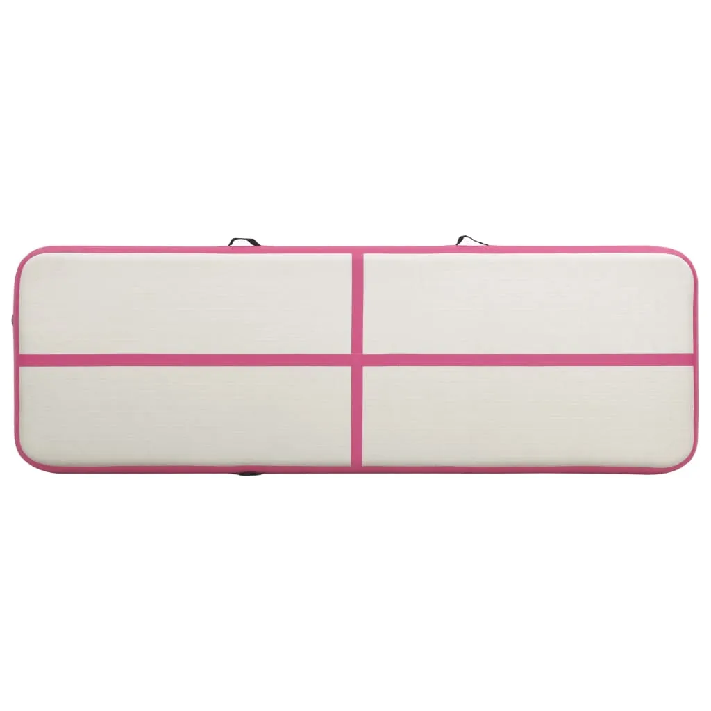 vidaXL Inflatable Gymnastics Mat with Pump 300x100x20 cm PVC Pink