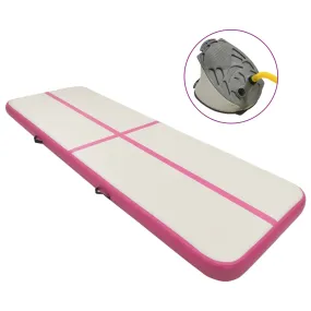 vidaXL Inflatable Gymnastics Mat with Pump 300x100x20 cm PVC Pink