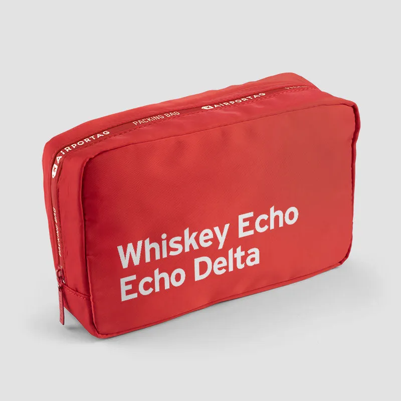 Whiskey Echo Echo Delta - Packing Bag