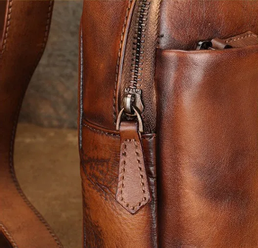 Women Genuine Leather Chest Bag Leather Sling Crossbody Bag
