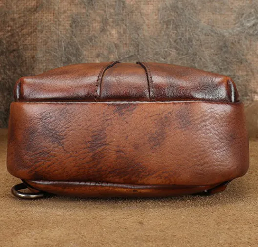 Women Genuine Leather Chest Bag Leather Sling Crossbody Bag