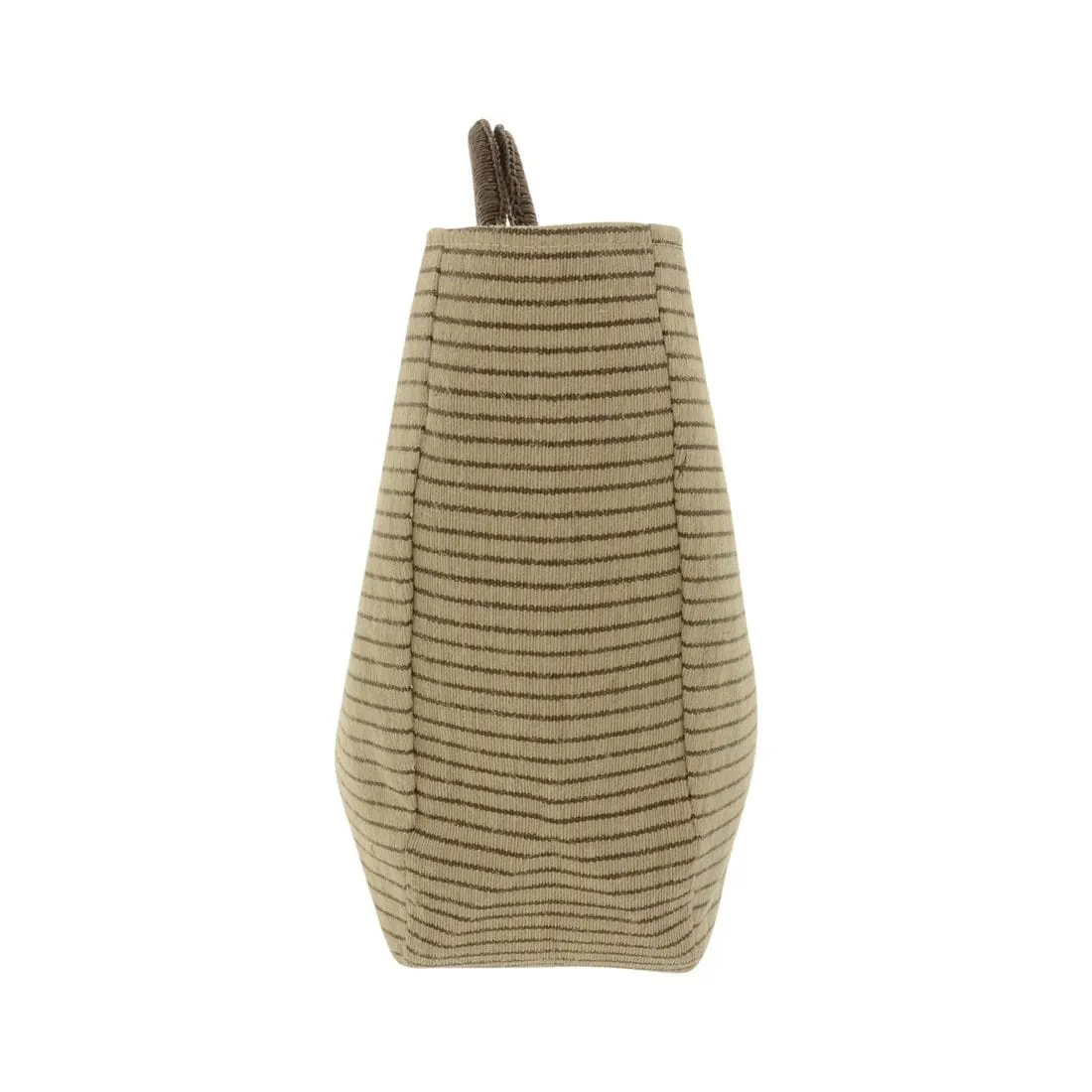 Womens Brown Stripe Beach Holiday Tote Bag Round Handle