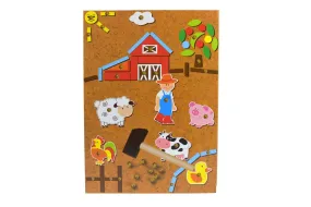 Wooden Pin-Cork Toys - Farm