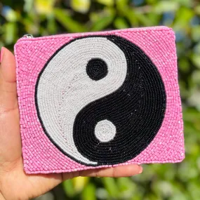 Yin and Yang Beaded Pouch